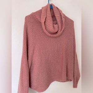 Wide arm chunky sweater, pink